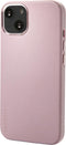 DECODED Leren Back Cover - iPhone 13 - Hoogwaardig Europees Leer - Hoesje met Metalen Knoppen - Magnetische Technologie van Apple - Roze