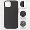 DECODED Leren Back Cover - iPhone 13 - Hoogwaardig Europees Leer - Hoesje met Metalen Knoppen - Magnetische Technologie van Apple - Zwart