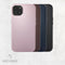 DECODED Leren Back Cover - iPhone 13 - Hoogwaardig Europees Leer - Hoesje met Metalen Knoppen - Magnetische Technologie van Apple - Bruin