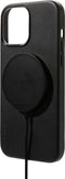 DECODED Leren Back Cover - iPhone 13 - Hoogwaardig Europees Leer - Hoesje met Metalen Knoppen - Magnetische Technologie van Apple - Zwart
