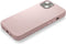 DECODED Leren Back Cover - iPhone 13 - Hoogwaardig Europees Leer - Hoesje met Metalen Knoppen - Magnetische Technologie van Apple - Roze