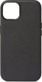 DECODED Leren Back Cover - iPhone 13 Mini - Hoogwaardig Europees Leer - Hoesje met Metalen Knoppen - Magnetische Technologie van Apple - Zwart