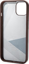 DECODED Leren Back Cover - iPhone 13 Mini - Hoogwaardig Europees Leer - Hoesje met Metalen Knoppen - Magnetische Technologie van Apple - Bruin