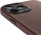 DECODED Leren Back Cover - iPhone 13 Pro - Hoogwaardig Europees Leer - Hoesje met Metalen Knoppen - Magnetische Technologie van Apple - Bruin
