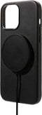 DECODED Leren Back Cover - iPhone 13 Pro - Hoogwaardig Europees Leer - Hoesje met Metalen Knoppen - Magnetische Technologie van Apple - Zwart