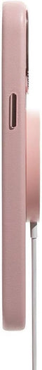 DECODED Leren Back Cover - iPhone 13 Pro Max - Hoogwaardig Europees Leer - Hoesje met Metalen Knoppen - Magnetische Technologie van Apple - Roze