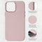 DECODED Leren Back Cover - iPhone 13 Pro Max - Hoogwaardig Europees Leer - Hoesje met Metalen Knoppen - Magnetische Technologie van Apple - Roze