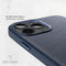 DECODED Leren Back Cover - iPhone 13 Pro Max - Hoogwaardig Europees Leer - Hoesje met Metalen Knoppen - Magnetische Technologie van Apple - Donker Blauw