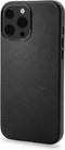 DECODED Leren Back Cover - iPhone 13 Pro Max - Hoogwaardig Europees Leer - Hoesje met Metalen Knoppen - Magnetische Technologie van Apple - Zwart