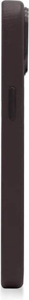 DECODED Leren Back Cover - iPhone 14 - Hoogwaardig Europees Leer - Hoesje met Metalen Knoppen - Magnetische Technologie van Apple - Donker Bruin