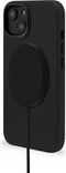 DECODED Leren Back Cover - iPhone 14 - Hoogwaardig Europees Leer - Hoesje met Metalen Knoppen - Magnetische Technologie van Apple - Zwart