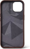 DECODED Leren Back Cover - iPhone 14 - Hoogwaardig Europees Leer - Hoesje met Metalen Knoppen - Magnetische Technologie van Apple - Donker Bruin