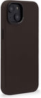 DECODED Leren Back Cover - iPhone 14 Plus - Hoogwaardig Europees Leer - Hoesje met Metalen Knoppen - Magnetische Technologie van Apple - Donker Bruin