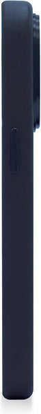 DECODED Leren Back Cover - iPhone 14 Pro Max - Hoogwaardig Europees Leer - Hoesje met Metalen Knoppen - Magnetische Technologie van Apple - Navy