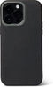 DECODED Leren Back Cover - iPhone 14 Pro Max - Hoogwaardig Europees Leer - Hoesje met Metalen Knoppen - Magnetische Technologie van Apple - Zwart