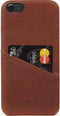 DECODED Leren Back Cover - iPhone SE / 6 / 6s / 7 / 8 - Hoesje met Pasjeshouder - Hoogwaardig Europees Leer - Bruin