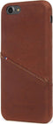 DECODED Leren Back Cover - iPhone SE / 6 / 6s / 7 / 8 - Hoesje met Pasjeshouder - Hoogwaardig Europees Leer - Bruin