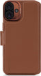 DECODED Leren Detachable Wallet Case voor iPhone 16 - 2-in-1 Magnetisch Afneembaar Hoesje met Pasjeshouder - Premium ECCO Leer - Geschikt voor MagSafe - Bruin