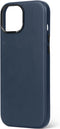 DECODED Leren Hoesje voor iPhone 15 - Hoogwaardig Europees Leer - Geschikt voor MagSafe - True Navy Blauw
