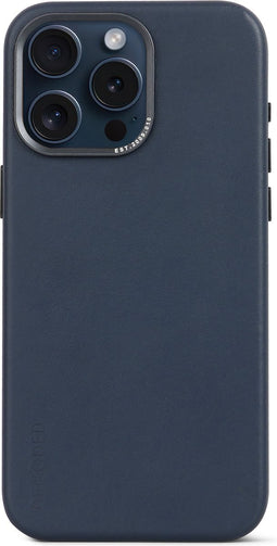 DECODED Leren Hoesje voor iPhone 15 Pro Max - Hoogwaardig Europees Leer - Geschikt voor MagSafe - True Navy Blauw