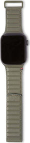 Decoded Magnetic Traction Strap Leren Bandje voor Apple Watch Series 1 (38mm) - Olive
