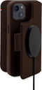 DECODED Modu Wallet Case - iPhone 14 / 14 Pro - Afneembaar Hoesje met Pasjeshouder - Hoogwaardig Europees Leer - Magnetische Technologie van Apple - Donker Bruin