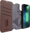 DECODED Modu Wallet Case - iPhone 14 / 14 Pro - Afneembaar Hoesje met Pasjeshouder - Hoogwaardig Europees Leer - Magnetische Technologie van Apple - Donker Bruin