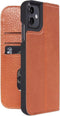 DECODED Wallet Case - iPhone 11 - Hoesje met Pasjeshouder - Hoogwaardig Europees Leer - Licht Bruin