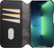 DECODED Wallet Case - iPhone 14 - Hoesje met Pasjeshouder - Hoogwaardig Europees Leer - Magnetische Technologie van Apple - Zwart