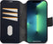 DECODED Wallet Case - iPhone 14 Pro - Hoesje met Pasjeshouder - Hoogwaardig Europees Leer - Magnetische Technologie van Apple - Zwart