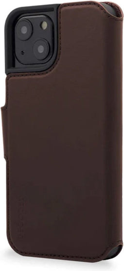 DECODED Wallet Case - iPhone 14 Pro Max - Hoesje met Pasjeshouder - Hoogwaardig Europees Leer - Magnetische Technologie van Apple - Bruin