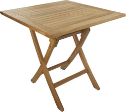 Decomeubel Inklapbare TEAK tuintafel vierkant 80 x 80 cm