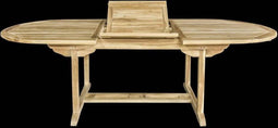 Decomeubel Ovale uitschuifbare Tuintafel Teak 180-240 cm