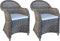 Decomeubel Rotan Stoel Kubu Grey met wit Kussen - set van 2 stoelen
