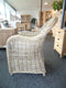Decomeubel Rotan Stoel Kubu Grey met wit Kussen - set van 2 stoelen