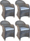 Decomeubel Rotan Stoel Kubu Grey met wit Kussen - set van 4 stoelen