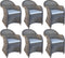 Decomeubel Rotan Stoel Kubu Grey met wit Kussen - set van 6 stoelen
