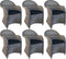 Decomeubel Rotan Stoel Kubu Grey met zwart Kussen - set van 6 stoelen