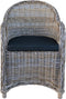 Decomeubel Rotan Stoel Kubu Grey met zwart Kussen - set van 6 stoelen