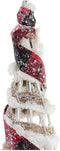 Decoratie DKD Home Decor Kerstmis LED Kegels 3 Onderdelen Rotan (20 x 20 x 80 cm)