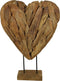 Decoratie Hart large - teak