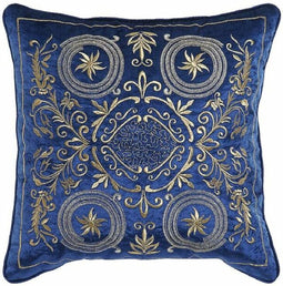 Decoratie Kussen Blauw Goud (45 x 10 x 45 cm)