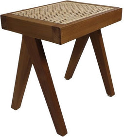 Decoratief bankje - 42x32x45 - Naturel - Teak/rotan
