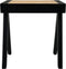 Decoratief bankje - 42x32x45 - Zwart/naturel - Mahonie/rotan