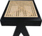 Decoratief bankje - 42x32x45 - Zwart/naturel - Mahonie/rotan