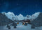 Decoratief Beeld - Achtergrond Canvas Berglandschap Nacht - Aluminium - My Village - 56 X 76 Cm