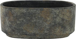 Decoratief Beeld - Planter Saar Aarde - Cement - Zimba Arts - Wit - 26 X 13 Cm