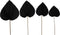 Decoratief palmblad set van 4 - Zwart - Palmblad