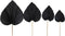 Decoratief palmblad set van 4 - Zwart - Palmblad