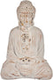 Decoratief tuinfiguur Boeddha Wit/Goud Polyresin (22,5 x 40,5 x 27 cm)